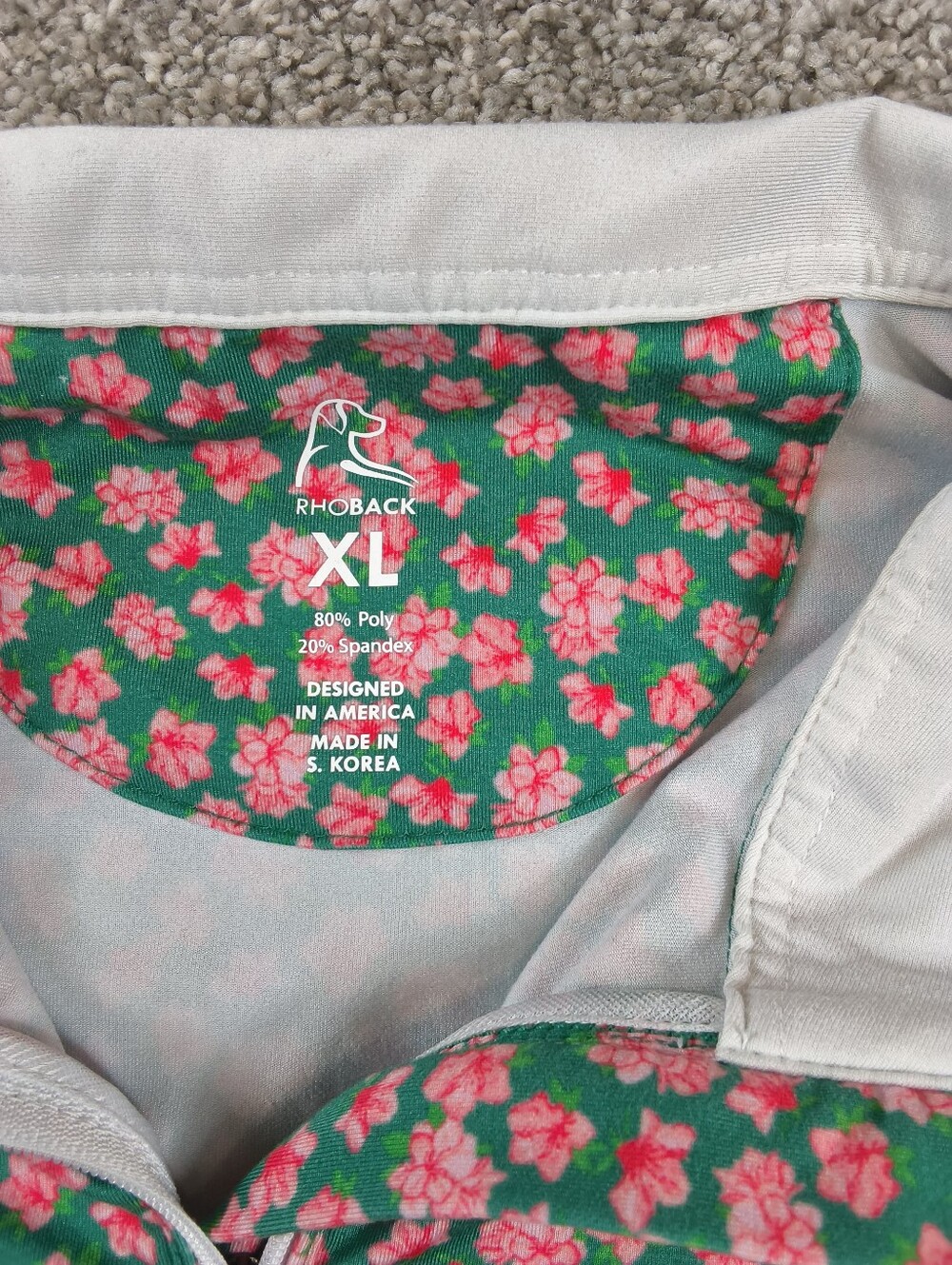 Rhoback Women's Quarter Zip Long Sleeve Golf Size XL Floral Performance Shirt - Picture 3 of 5